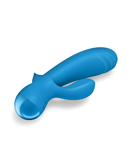 XR, LLC Bang! BG Thick Silicone Rabbit Vibrator, Blue