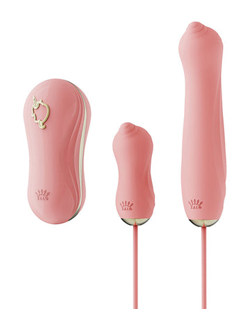 Zalo Unicorn Set Suction Massager, Strawberry Pink – 3-Piece Rechargeable Kit