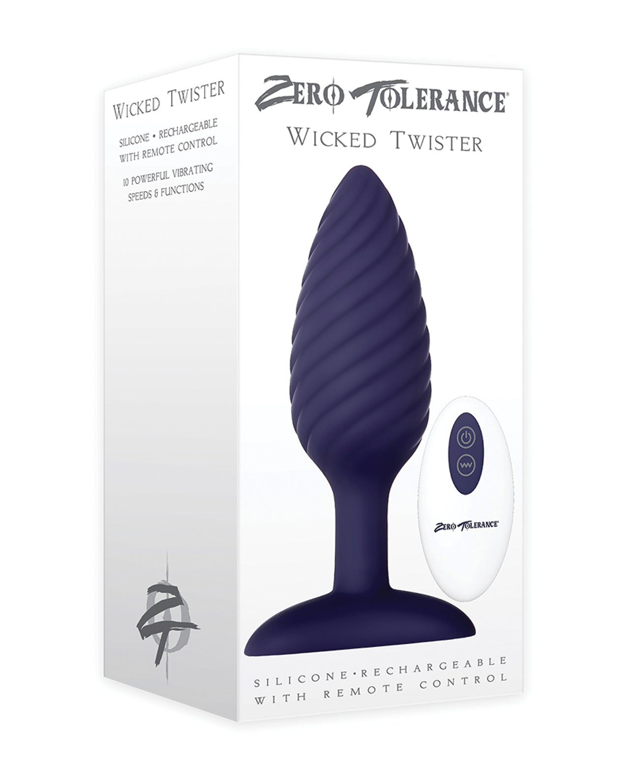 Evolved ZE-AP-6115-2 Wicked Twister Anal Vibrating Plug, Purple Swirl