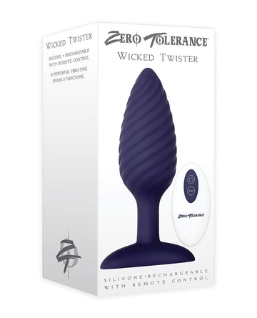 Evolved ZE-AP-6115-2 Wicked Twister Anal Vibrating Plug, Purple Swirl