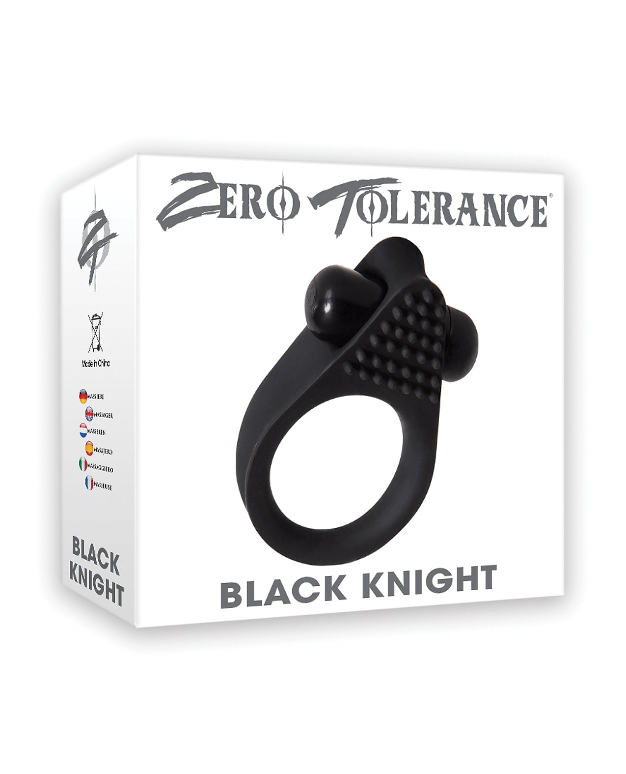 Evolved ZE-CR-3305-2 Black Knight Vibrating Cock Ring, ABS/Silicone