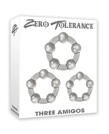 Evolved ZE-CR-3312-2 Three Amigos Cock Rings, 3 Sizes TPE