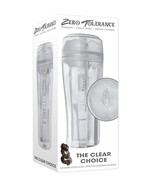 Evolved ZE-MS-3038-2 Zero Tolerance The Clear Choice Masturbator, Clear