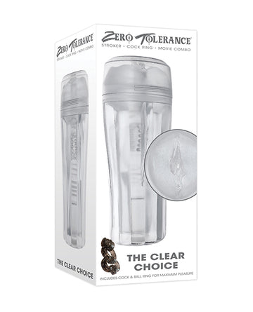Evolved ZE-MS-3038-2 Zero Tolerance The Clear Choice Masturbator, Clear