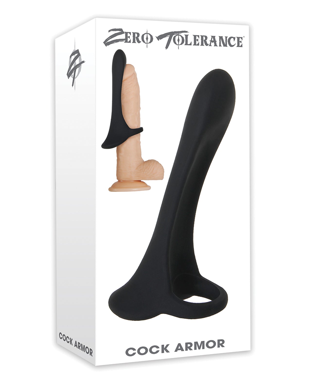 Evolved ZE-RS-3626-2 Zero Tolerance Cock Armor, Black Silicone Vibrating Ring