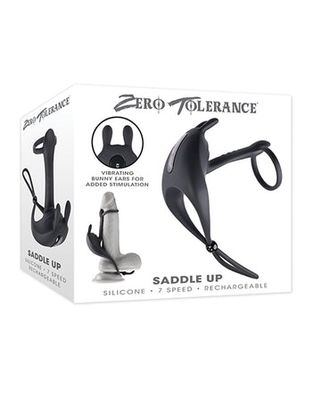 Evolved ZE-RS-3694-2 Zero Tolerance Saddle Up Vibrator, Black, Silicone