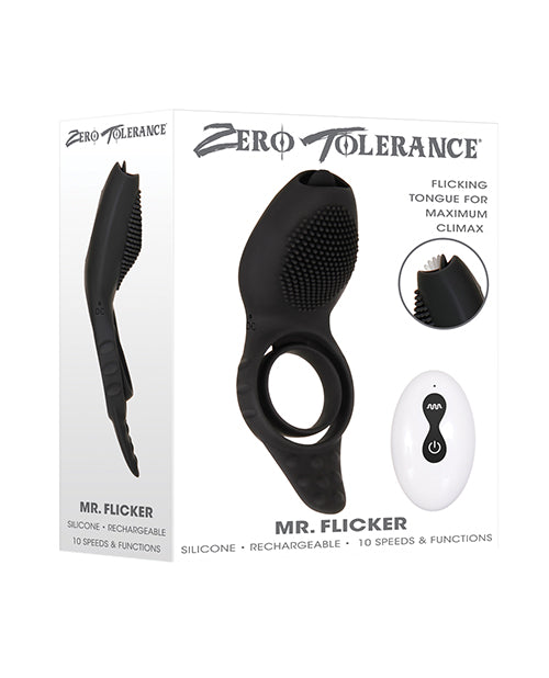 Evolved ZE-RS-9116-2 Mr. Flicker Vibrating Cock Ring, 10-Speed, Rechargeable