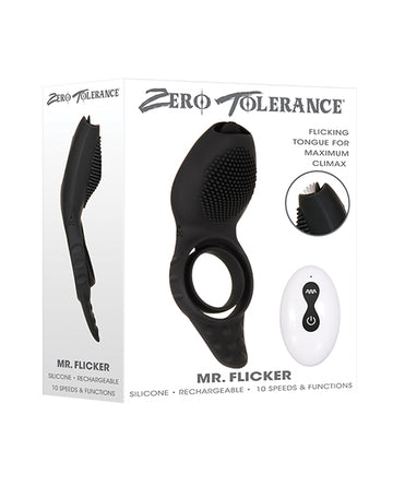 Evolved ZE-RS-9116-2 Mr. Flicker Vibrating Cock Ring, 10-Speed, Rechargeable