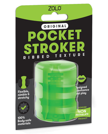 Xgen ZO-6001 Original Pocket Stroker, Green TPE, 3.75x3.75x1.5 in.