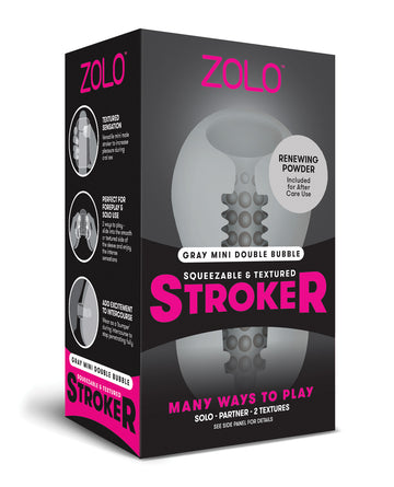Xgen ZO-6025 ZOLO Mini Double Bubble Stroker, Grey Silicone