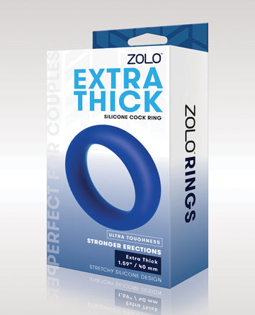 Xgen ZOLO-6034 Extra Thick Silicone Cock Ring, Blue, 1.59-inch Diameter