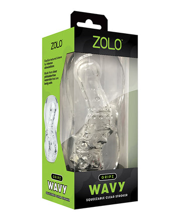Xgen ZO-6043 Gripz Wavy Stroker, Clear Textured Ergonomic